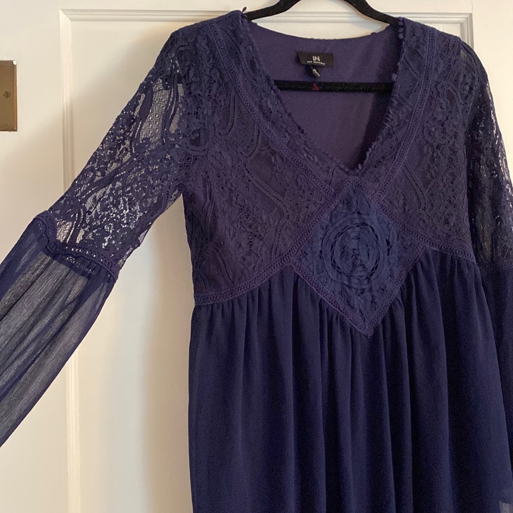 Navy Lace long sleeve dress